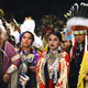 Native American dancers from the United States and Canada at the Gathering of Nations. Image via the AP.